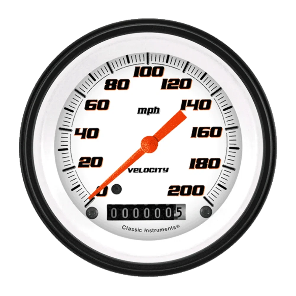 Velocity White 3 3_8_ Speedometer VS57WBLF